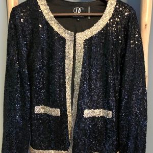 Black and Gold Sequins Blazer
